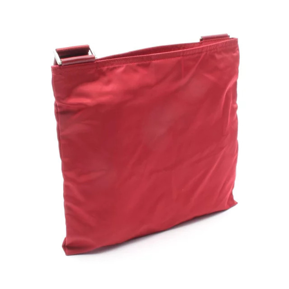 Prada Triangle Shoulder Bag Leather Red - Picture 2 of 6